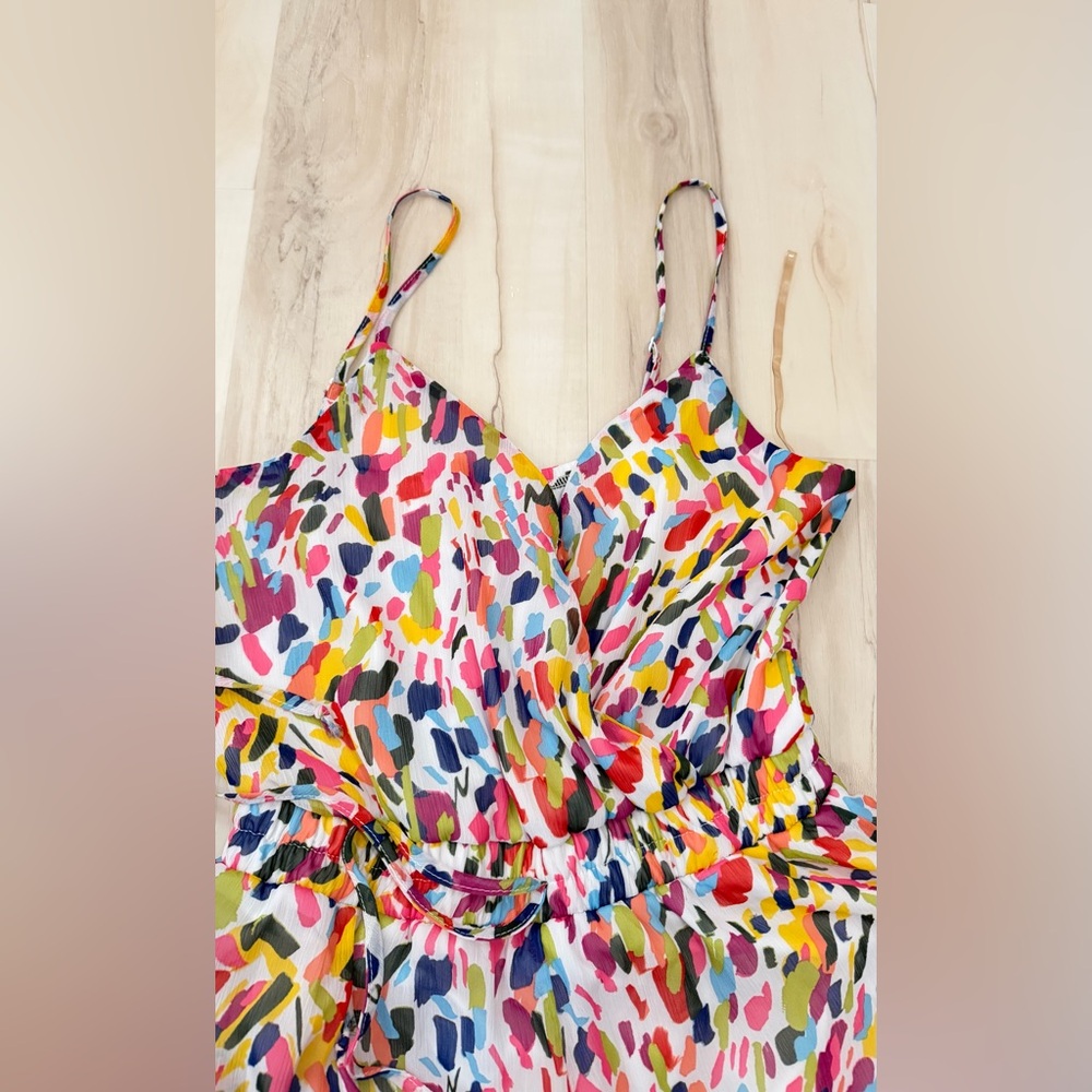 Colorful Abstract Print Romper - Picture 2 of 4